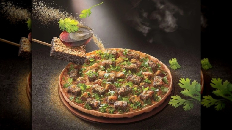 Pizza Hut Taiwan's cilantro century egg pig's blood cake pizza