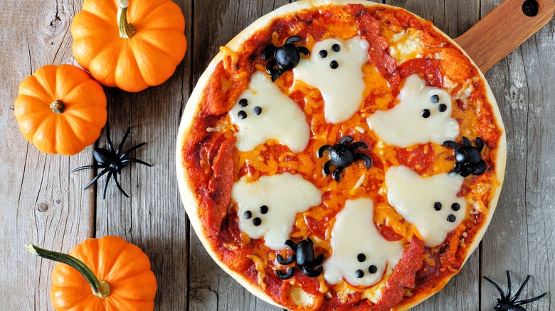 Pizza with cheese ghost