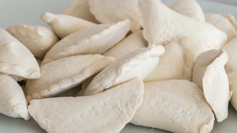 Pile of frozen pierogi