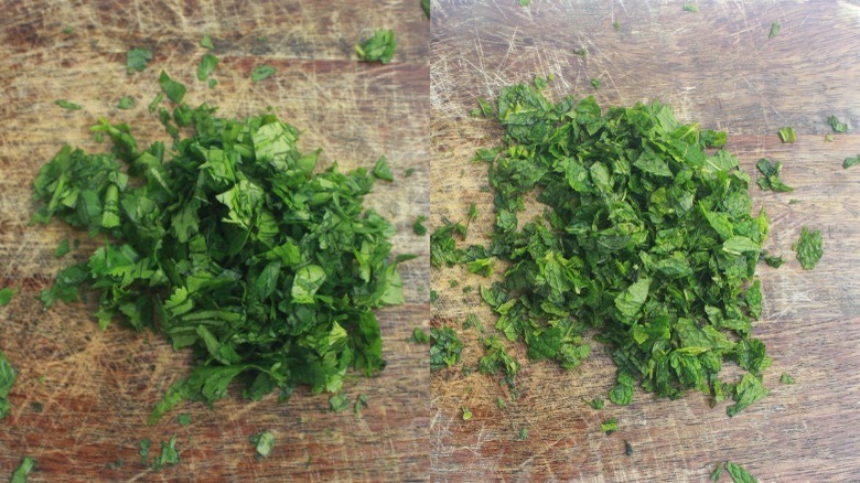 chopped cilantro and mint