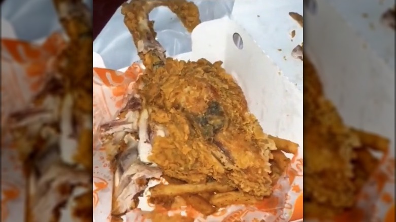 Rat-like piece of fried chicken