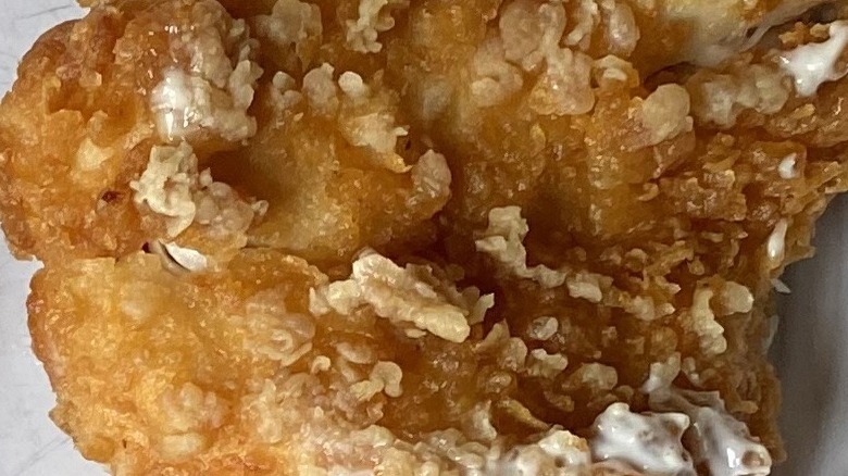 Close-up of Popeyes' chicken filet breading