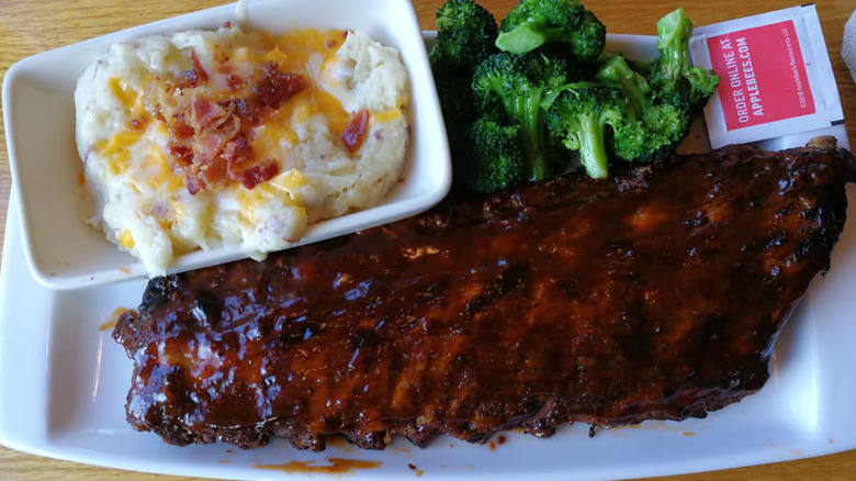 double-glazed baby back ribs with veg