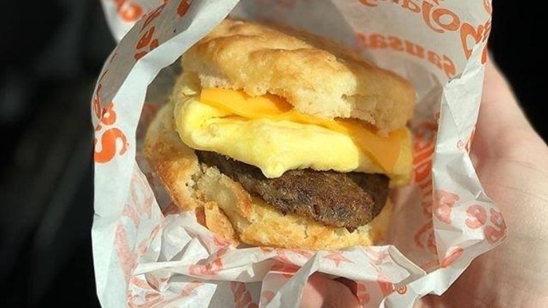 Bojangles' Sausage, egg, and cheese biscuit