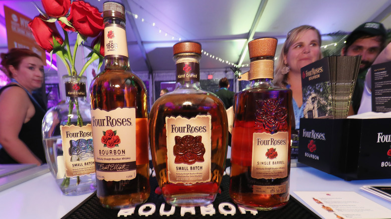 Bottles of Four Roses bourbon