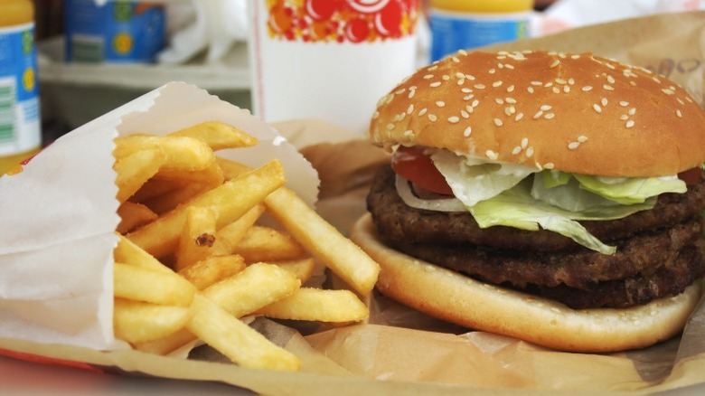 Burger King Triple Whopper and fries