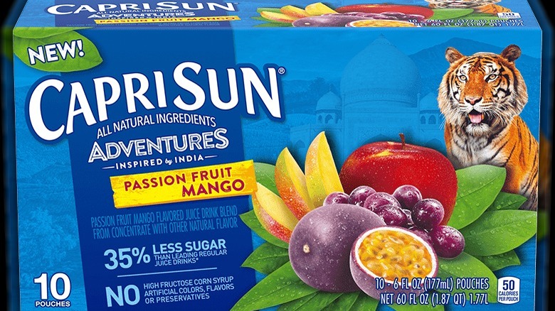A box of Passion Fruit Mango Capri Sun