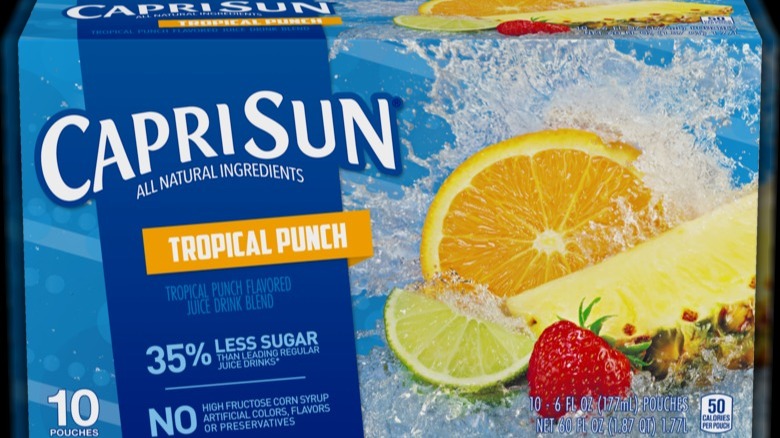 A box of Capri Sun's Tropical Punch