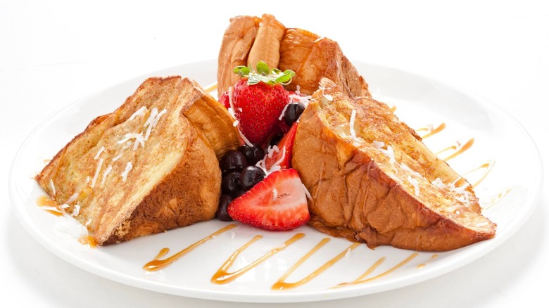 hawaiian bread french toast on plate