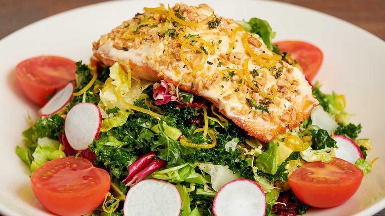 Cheesecake Factory's Almond-Crusted Salmon Salad.