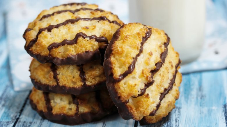 Chocolate dipped coconut macaroons