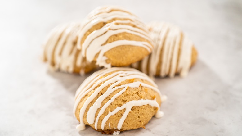 Stack of eggnog cookies