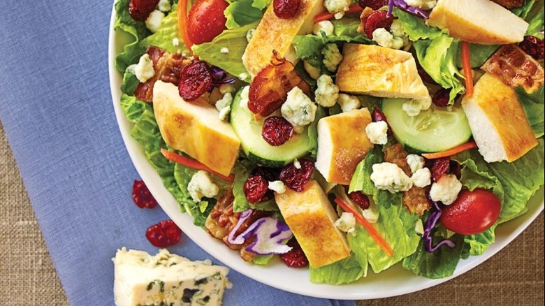 Culver's Cranberry Bacon Bleu Salad with Grilled Chicken in a bowl