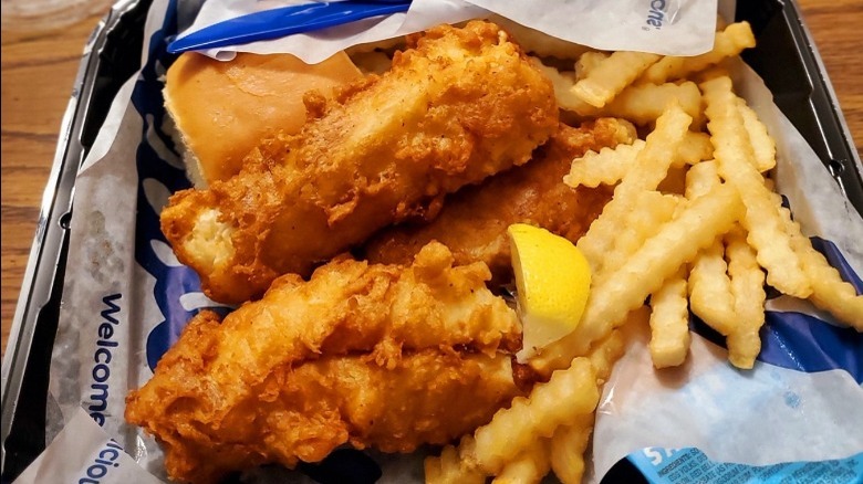 Culver's North Atlantic Cod Dinner with crinkle cut fries