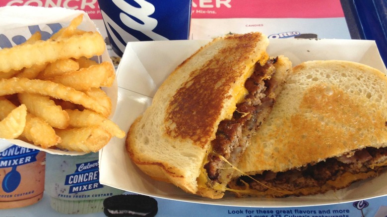 Culver's Sourdough Melt sandwich with crinkle cut fries