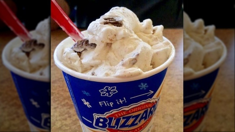 Reese's Blizzard in cup at Dairy Queen