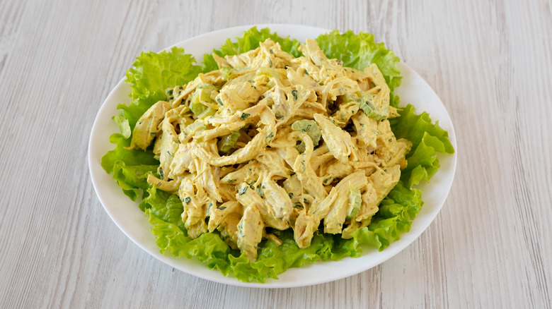 Coronation Chicken Salad on Lettuce