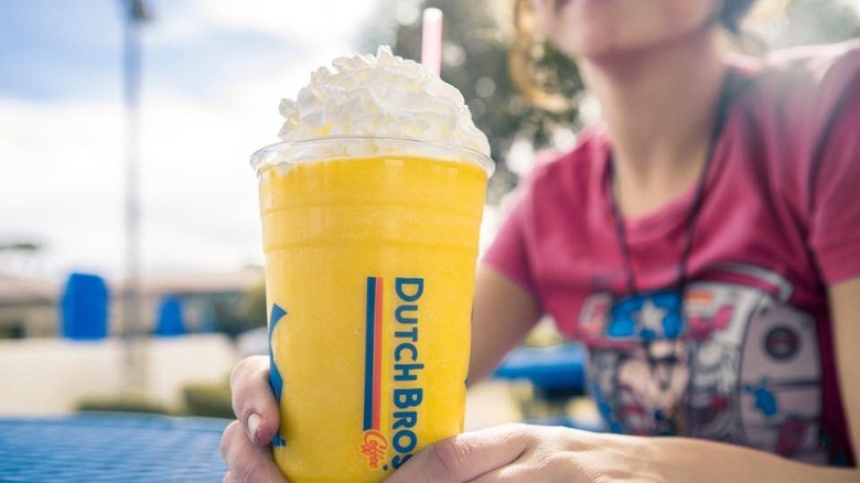 Mango Smoothie on table