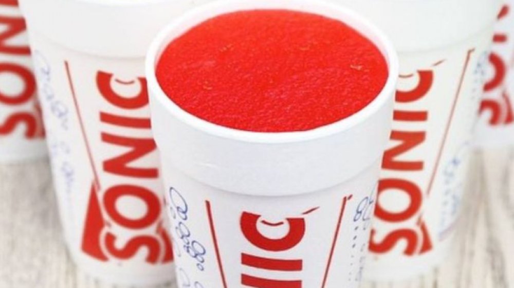 Cherry Limeade Slush fast food dessert from Sonic Drive-In