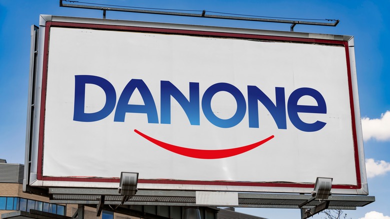 Danone logo on billboard