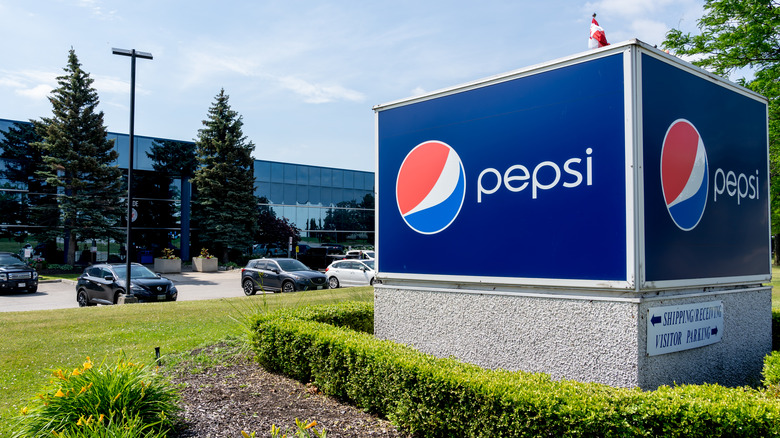 Pepsi sign and building