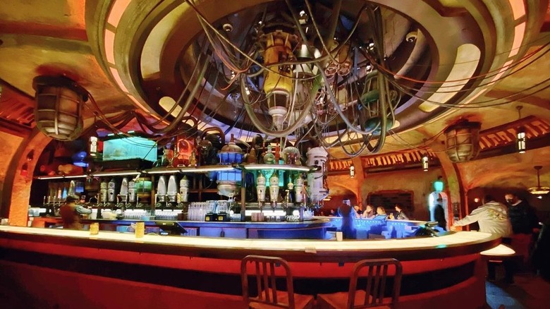 Inside the bar at Oga's Cantina in Disney World