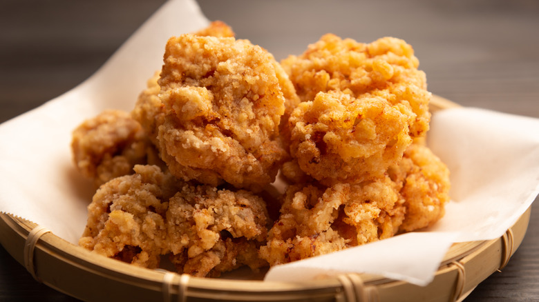 Basket of fried chicken