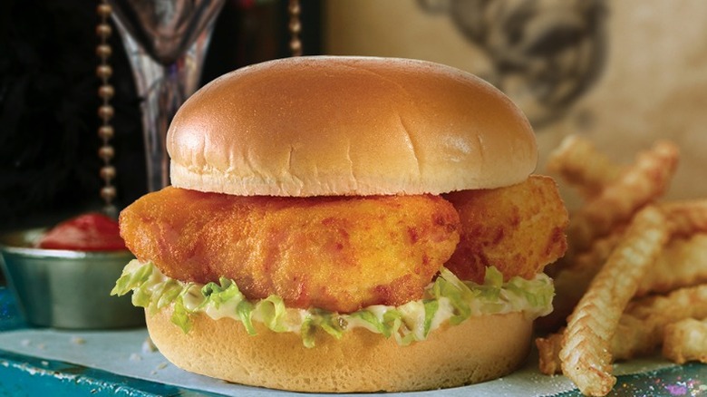 Alaskan cod sandwich with fries