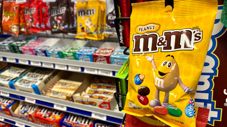 A bag of Peanut M&Ms. 