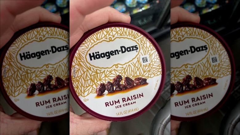 Haagen-Dazs Rum Raisin Ice Cream Lid