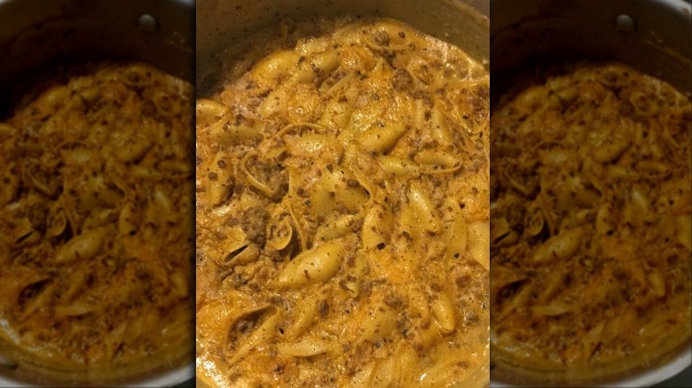 Cheesy Italian Shells hamburger helper