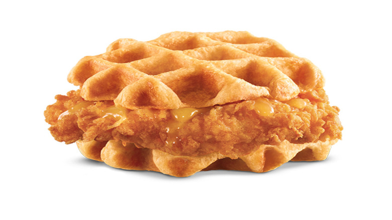 Hand-Breaded Chicken and Waffle Sandwich from hardee's