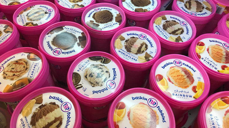 A selection of Baskin Robbins flavors