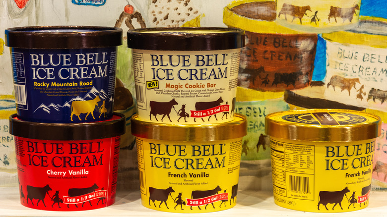A Blue Bell ice cream display