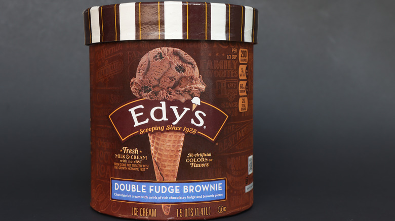 One container of Edy's double fudge brownie