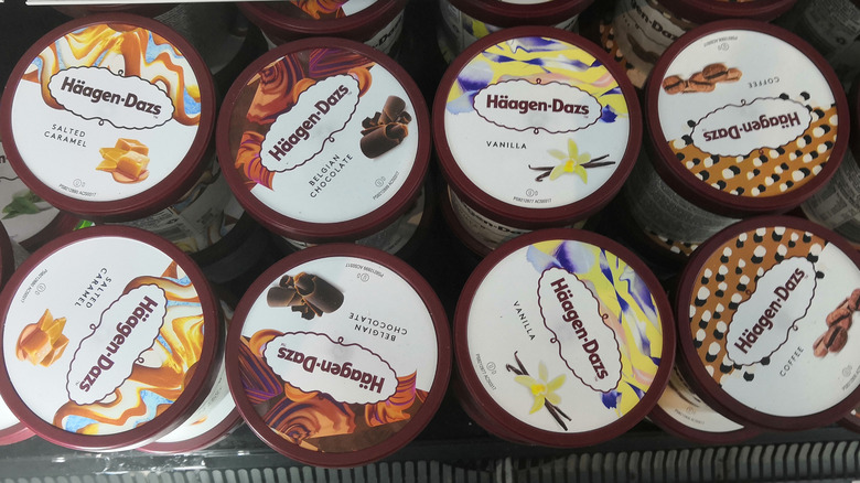Haagen-Dazs tubs in the supermarket