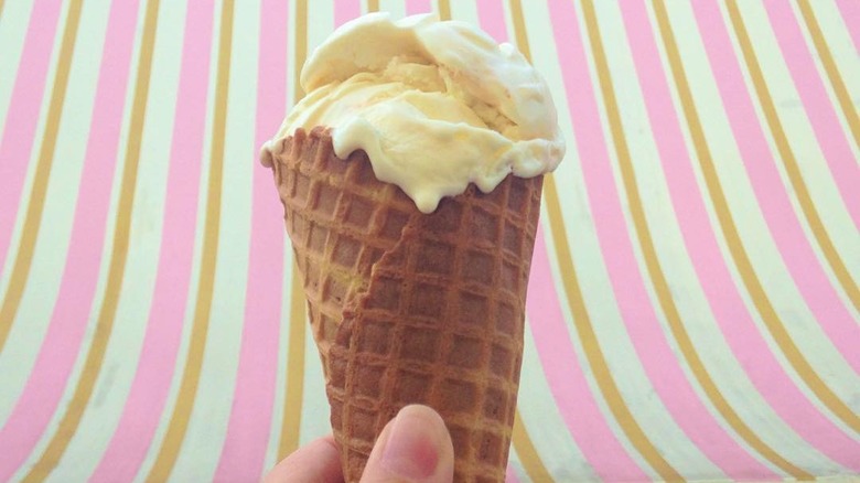 Butter Brickel in waffle cone