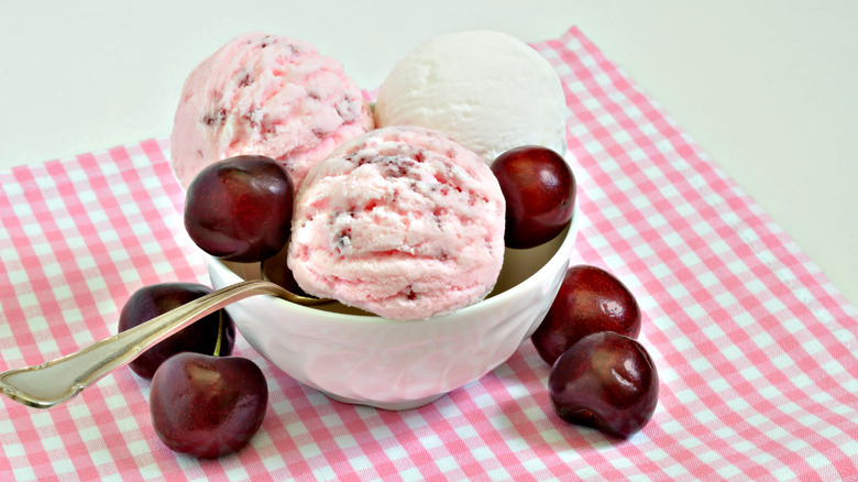 cherry ice cream with cherries