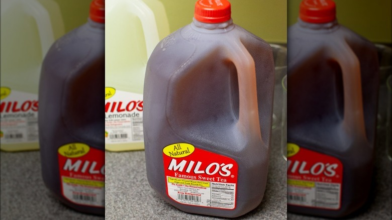 Large bottle of Milo's famous sweet tea