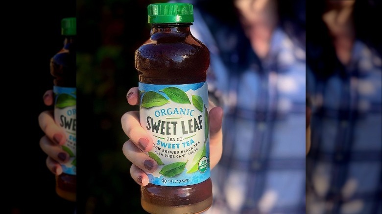 Bottle of Sweet Leaf organic iced tea sweet tea flavor