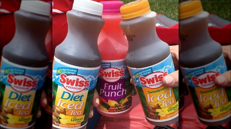 Bottles of Swiss Premium iced teas and fruit punch