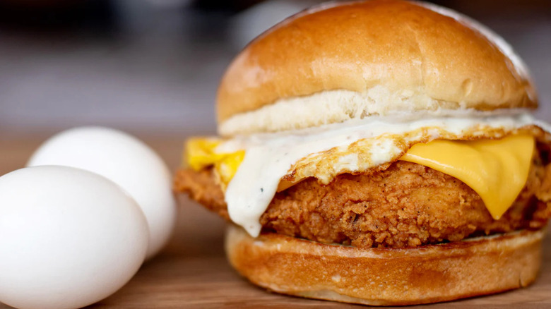 chicken sandwich egg cheese