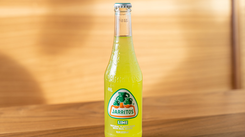 a bottle of lime jarritos