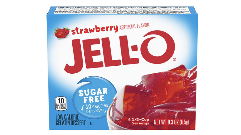 Sugar-free strawberry jello product photo