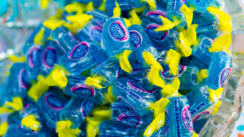 Blue Raspberry Jolly Ranchers in bowl