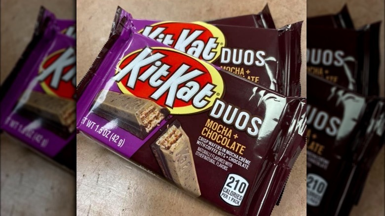 Mocha + Chocolate Kit Kat Duos on table