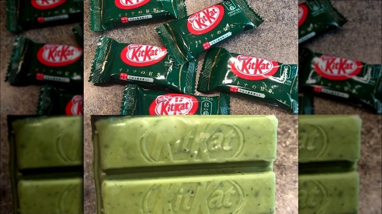 Packages of Matcha Green Tea flavor Kit Kat bars