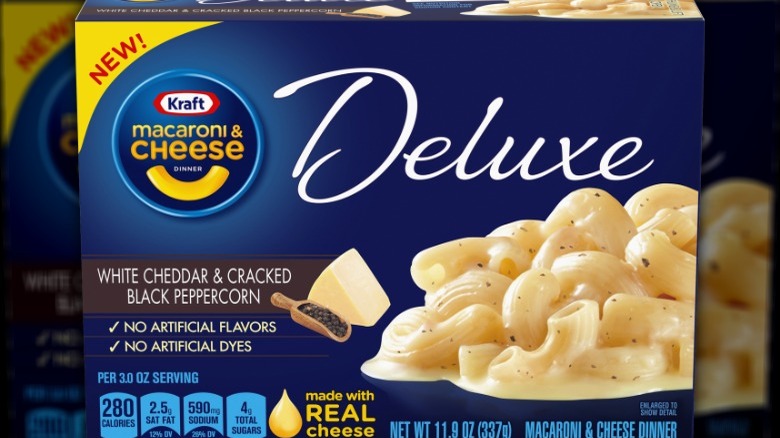 White cheddar deluxe mac and cheese.