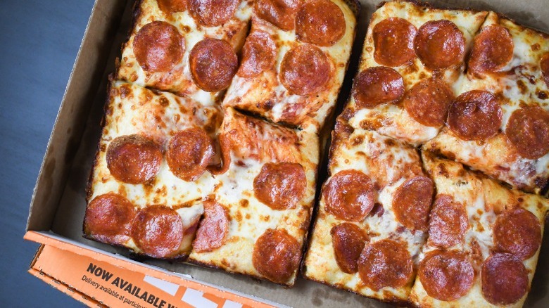 Little Caesar's Deep!Deep! Dish pizza with pepperoni