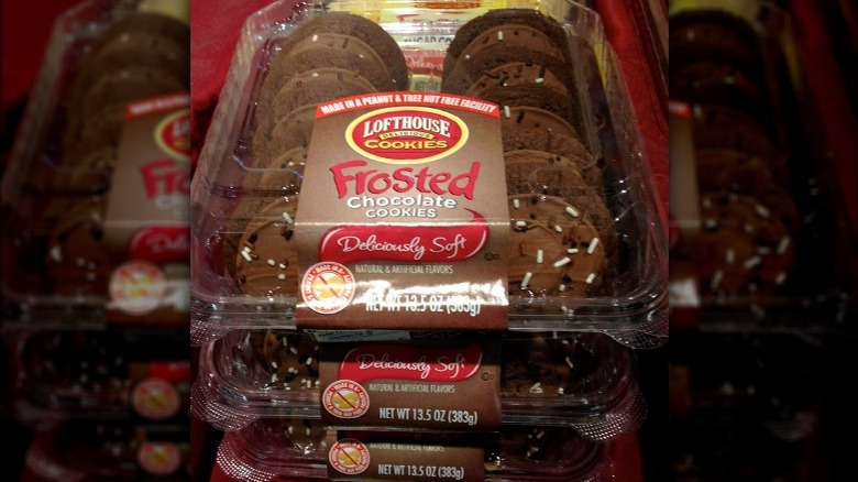Several boxes of chocolate Lofthouse Cookies